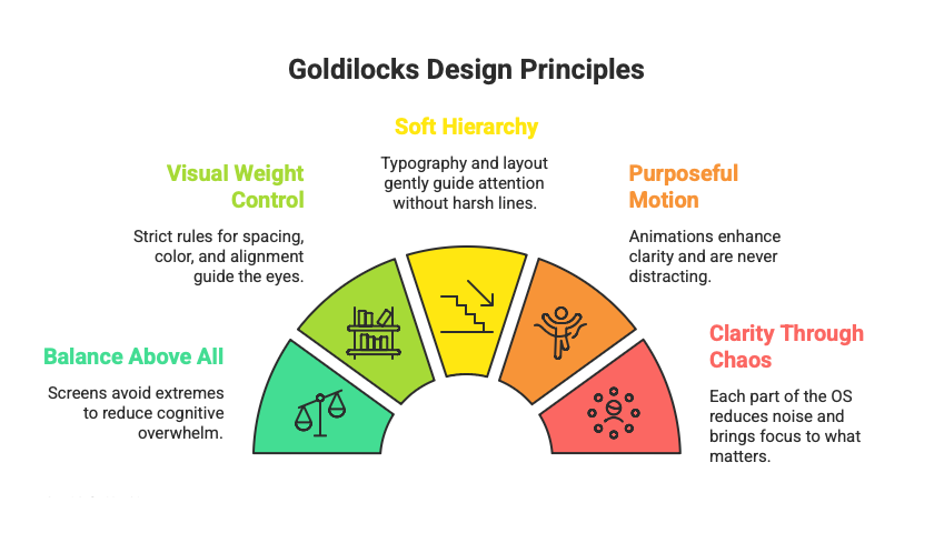 MyndMap Goldilocks Design Principles diagram